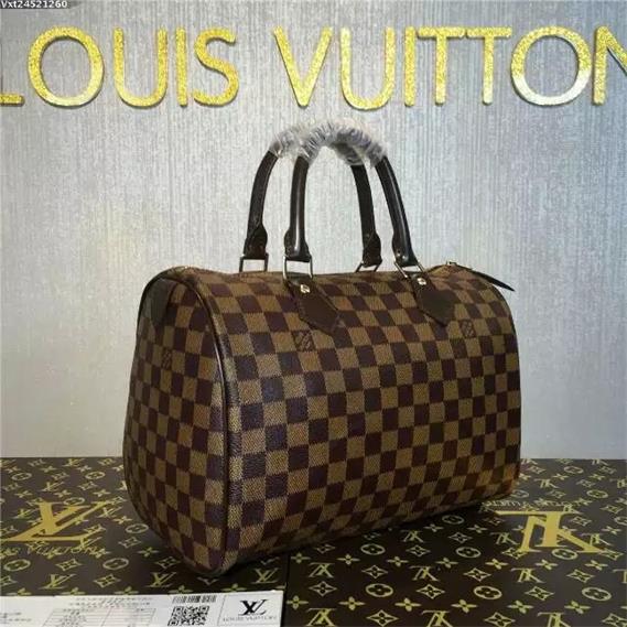 Mujer Moda Clásico Cuero Bolso Louis Vuitton N41531 Oro